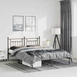 Estrutura de cama com cabeceira 135x190 cm metal preto