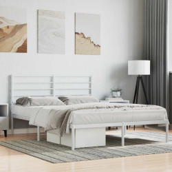 Estrutura de cama com cabeceira 120x190 cm metal branco