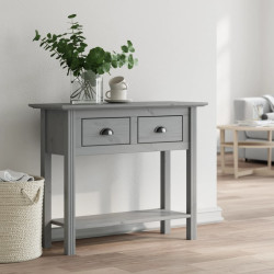 Mesa consola bodo 91x35x74 cm madeira de pinho maciça cinzento