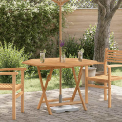 Mesa de jardim dobrável 110x110x75 cm madeira de teca maciça