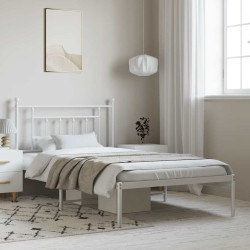 Estrutura de cama com cabeceira 100x200 cm metal branco