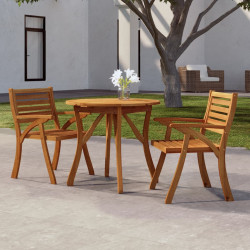 Mesa de jardim ø 85 cm madeira de acácia maciça