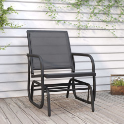 Cadeira planadora p/ jardim 61x76x87cm textilene/aço preto