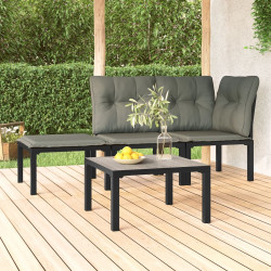 Mesa de centro de jardim 55x55x31 cm dpc e aço cinzento