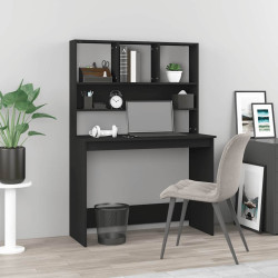 Secretária c/ prateleiras 102x45x148 cm derivados madeira preto