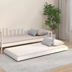 Cama sem colchão 75x190 cm madeira de pinho maciça branco
