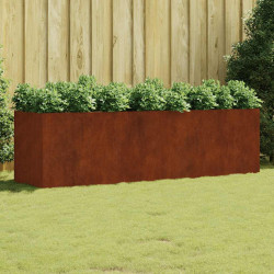 Canteiro elevado de jardim 280x80x80 cm aço corten