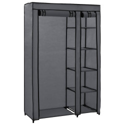 Roupeiro dobrável 110x45x175 cm tecido cinzento