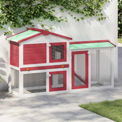 Coelheira exterior grande 145x45x84cm madeira vermelho e branco