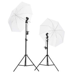Kit de iluminação para estúdio com tripés e sombrinhas