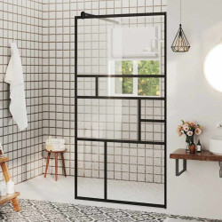 Divisória de chuveiro 80x195 cm vidro transparente esg preto