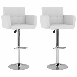 Bancos de bar 2 pcs couro artificial branco