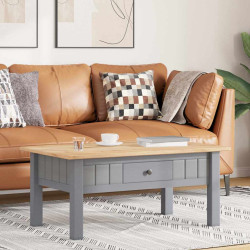 Mesa de centro 100x60x43,5 cm pinho maciço panama cinzento
