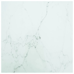 Tampo mesa 60x60 cm 6 mm vidro temperado design mármore branco