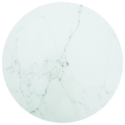 Tampo mesa ø60x0,8 cm vidro temperado design mármore branco
