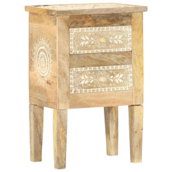 Mesa de cabeceira pintada à mão 40x30x60 cm mangueira maciça