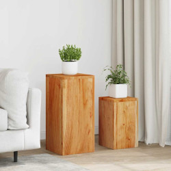 Suportes para plantas 2 pcs madeira de acácia maciça