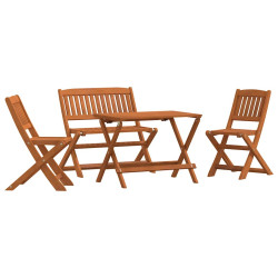 Conjunto jantar ext. infantil 4 pcs madeira de eucalipto maciça