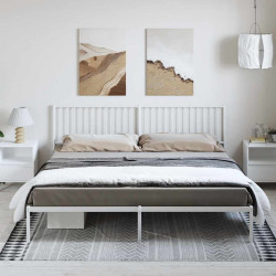 Estrutura de cama com cabeceira 193x203 cm metal branco