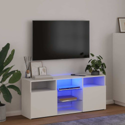 Móvel de TV com luzes LED 120x30x50 cm branco