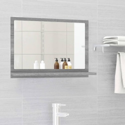 Espelho wc 60x10,5x37 cm derivados de madeira sonoma cinza