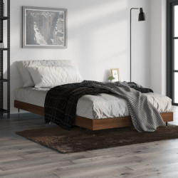 Estrutura cama s/ colchão derivados madeira carvalho castanho