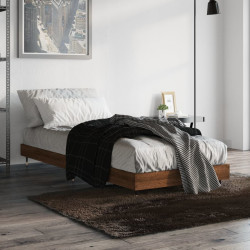 Estrutura cama s/ colchão derivados madeira carvalho castanho