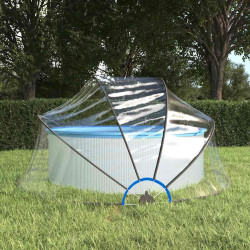 Cúpula de piscina redonda 315x158 cm PVC