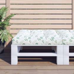 Almofadão para sofá de paletes 80x80x12 cm tecido padrão folhas