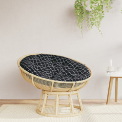 Almofadão redondo ø 100 x11 cm tecido oxford xadrez preto