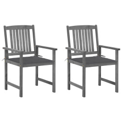 Cadeiras de jardim com almofadões 2 pcs acácia maciça cinza