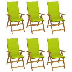 Cadeiras de jardim dobráveis c/ almofadões 6 pcs acácia maciça