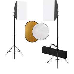 Kit estúdio fotográfico com softbox iluminação e refletor