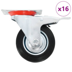 16 Pcs rodas giratórias 100 mm