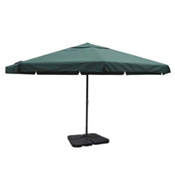 Guarda-sol de jardim em alumínio com base portátil verde
