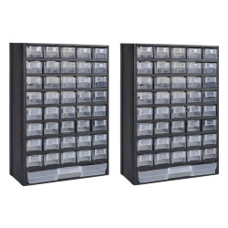 Caixa para arrumação ferramentas c/ 41 gavetas 2 pcs plástico