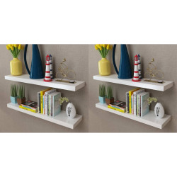 Prateleiras de parede 4 pcs branco 80 cm