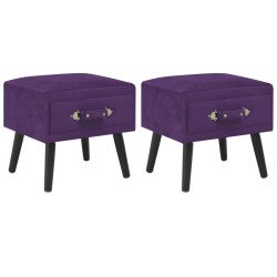 Mesas-de-cabeceira 2 pcs 40x35x40 cm veludo roxo-escuro