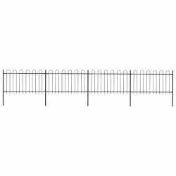 Cerca de jardim com arco superior em aço 671x100 cm preta