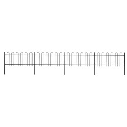 Cerca de jardim com arco superior em aço 671x80 cm preta