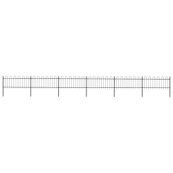 Cerca de jardim com arco superior em aço 1005x80 cm preta