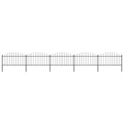 Cerca de jardim com topo em forma de lança em aço 838x150 cm, preta