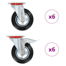 12 Pcs rodas giratórias 160 mm
