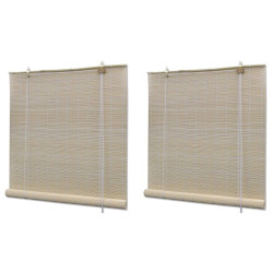 Estores de rolo em bambu natural 2 pcs 120x160 cm