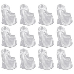 Capa de cadeira para banquetes de casamento 12 pcs branco