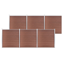 Painel de vedação para jardim 1045x186 cm wpc castanho