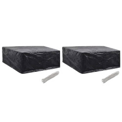 Capas para mobiliário de jardim 2 pcs 10 ilhós 260x260x90 cm