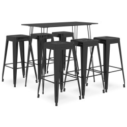 7 Pcs conjunto de bar preto