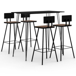 5 Pcs conjunto de bar preto