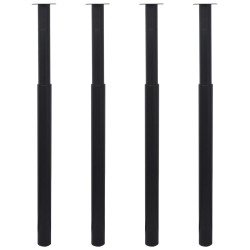 Pernas de mesa telescópicas 4 pcs 710 mm-1100 mm preto